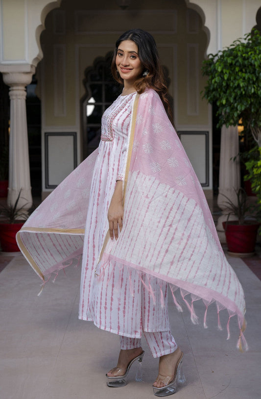 Tie-Dye Anarkali Suit Set