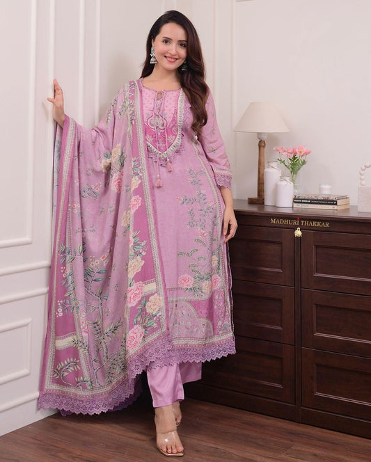 Blush Mauve Garden Kurta Set
