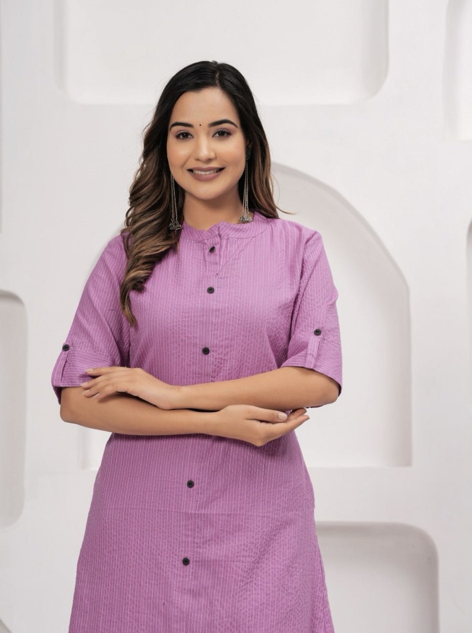 EKRIA Lilac Cotton Kurta - Palazzo Co - Ord Set - EKRIA